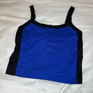Blue and Black Tank Top
